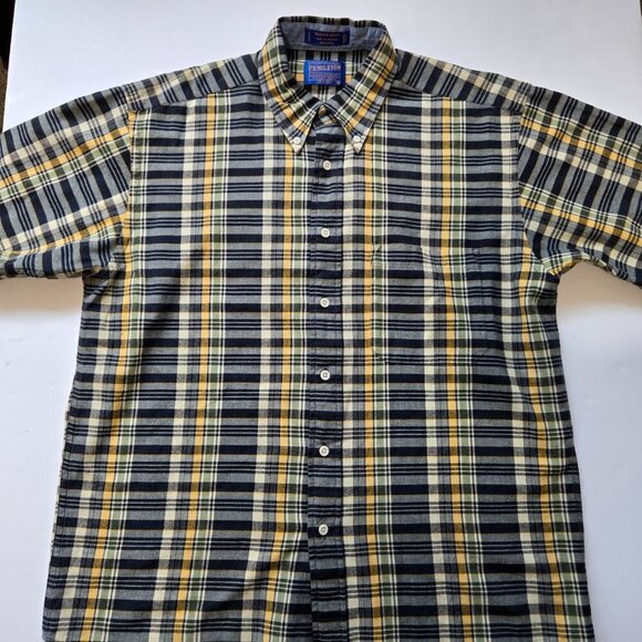 Pendleton Seaside Men's Large Madras Plaid Short Sleeve Camp Shirt Classic - Picture 1 of 8